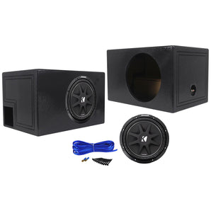 KICKER 43C124 Comp 12" 300 Watt SVC 4-Ohm Car Subwoofer+Vented Sub Box Enclosure