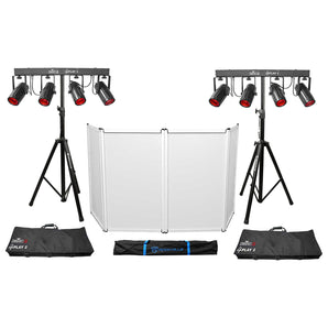 (2) Chauvet DJ 4PLAY 2 RGBW DMX Light Bars Packages+Bags+Stands and Facade 4PLAY2