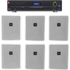 JBL VMA1240 Commercial/Restaurant 240W 70v Amplifier+(6) JBL 5.25" Wall Speakers