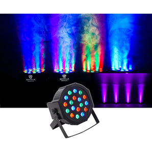 (10) Rockville RockPAR50 LED RGB Par Can DJ/Club DMX Wash Lights+Cables+Bags