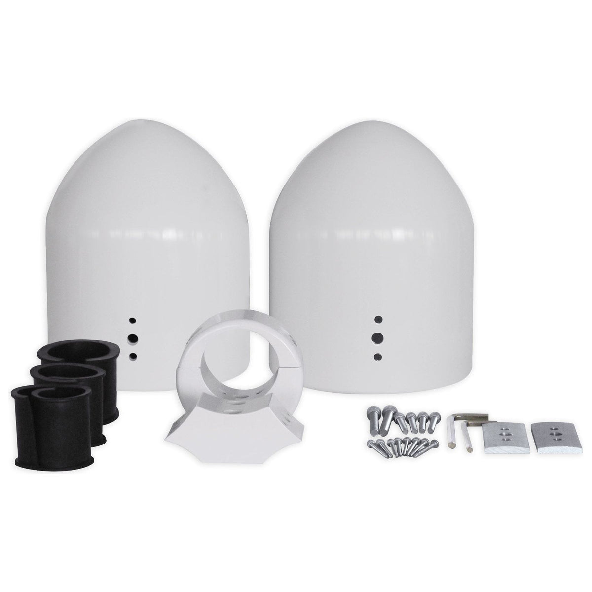 DMAC65W Dual 6.5" White Aluminum Wakeboard Tower Speaker Pods+Cover