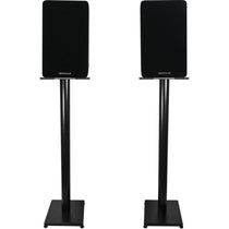 RockShelf 58B Black 5.25" Home Bookshelf Speakers w/37" Stands
