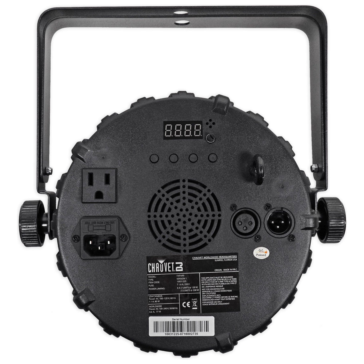 (4) FX Par 9 DMX Multi-Effect LED, SMD RGB+UV Strobe Par Lights