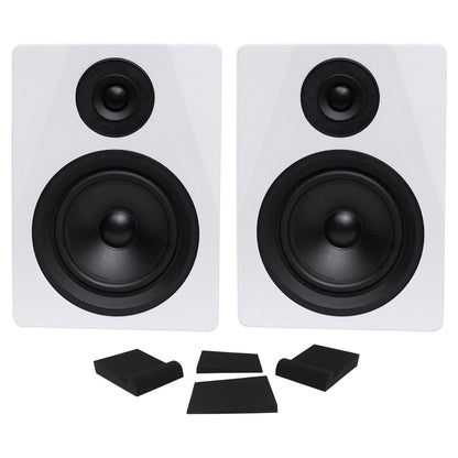 (2) DPM5W Dual Powered 5.25" 300W Active Recording Studio Monitors + Pads