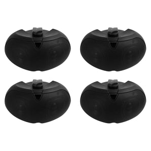 (4) Rockville D4-16 Black Dual 4" 16-ohm Swivel Outdoor Home Patio Speakers