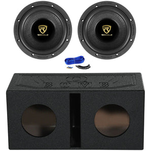 2) Rockville W65K9D2 6.5" 1000w Car Subwoofers Subs+Vented Bedlined Sub Box