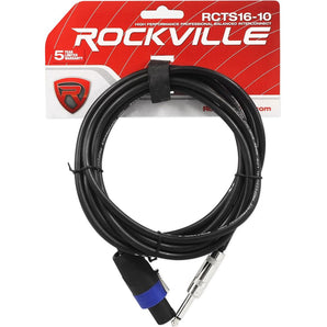 Rockville RCTS1610 10' 16 AWG 1/4" TS to Speakon Speaker Cable 100% Copper