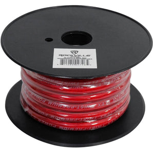 Rockville R4G20R Red 4 AWG Gauge 20 Foot Car Amp Power/Ground Wire Spool