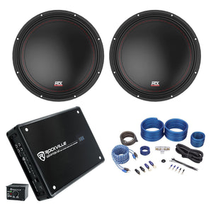 (2) MTX 3510-02 10" 1000w SVC 2-ohm Car Audio Subwoofers+Mono Amplifier+Amp Kit