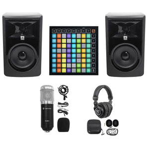 Music Production Kit 2 JBL 306P 6" Studio Monitors+Pad Controller+Headphones and Mic