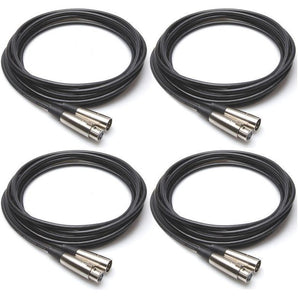 4 Hosa MCL-125 25' Foot 3 Pin XLR Female To Male Microphone Cables