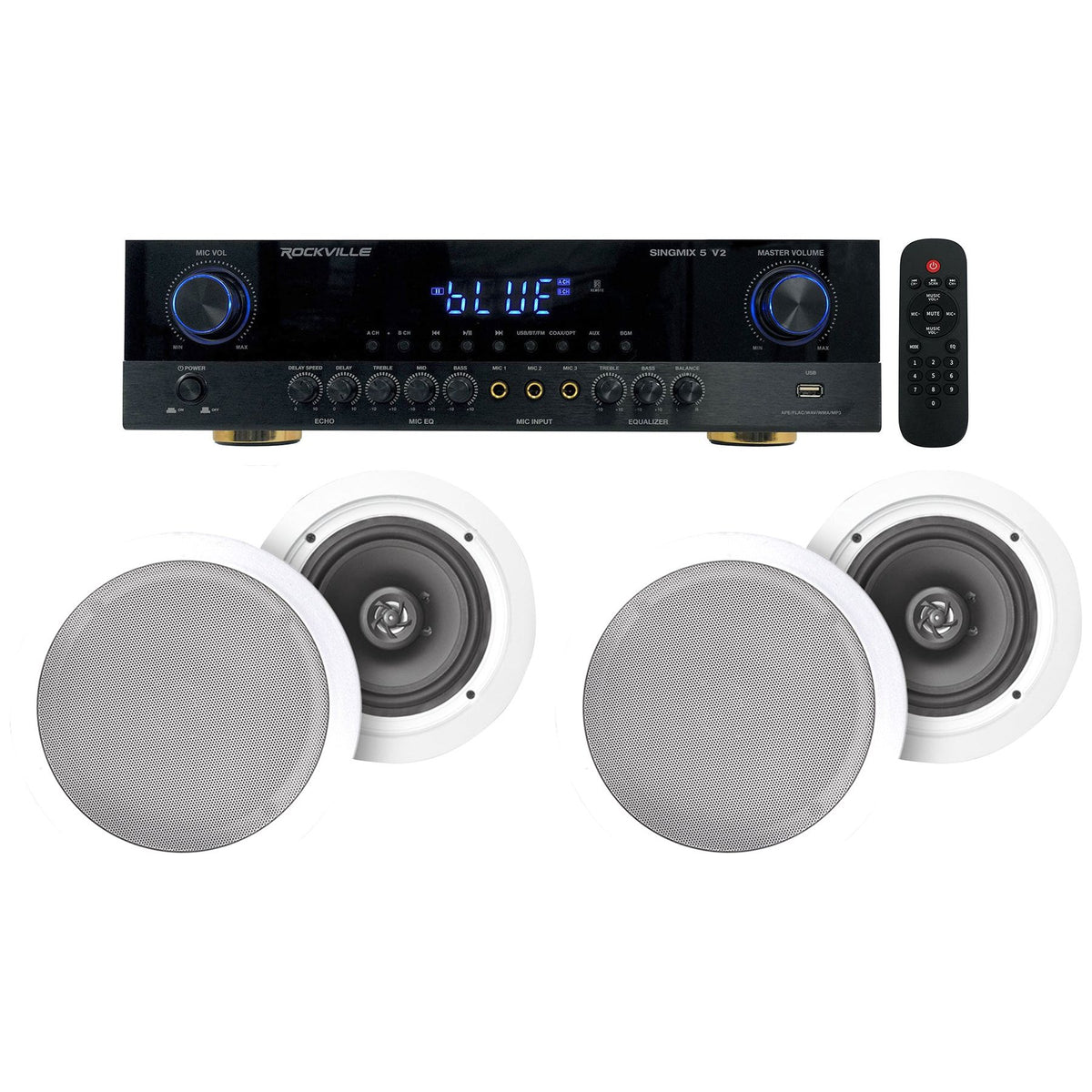 SINGMIX 5 4-Pack + HC85 White In‑Ceiling Speakers Bundle