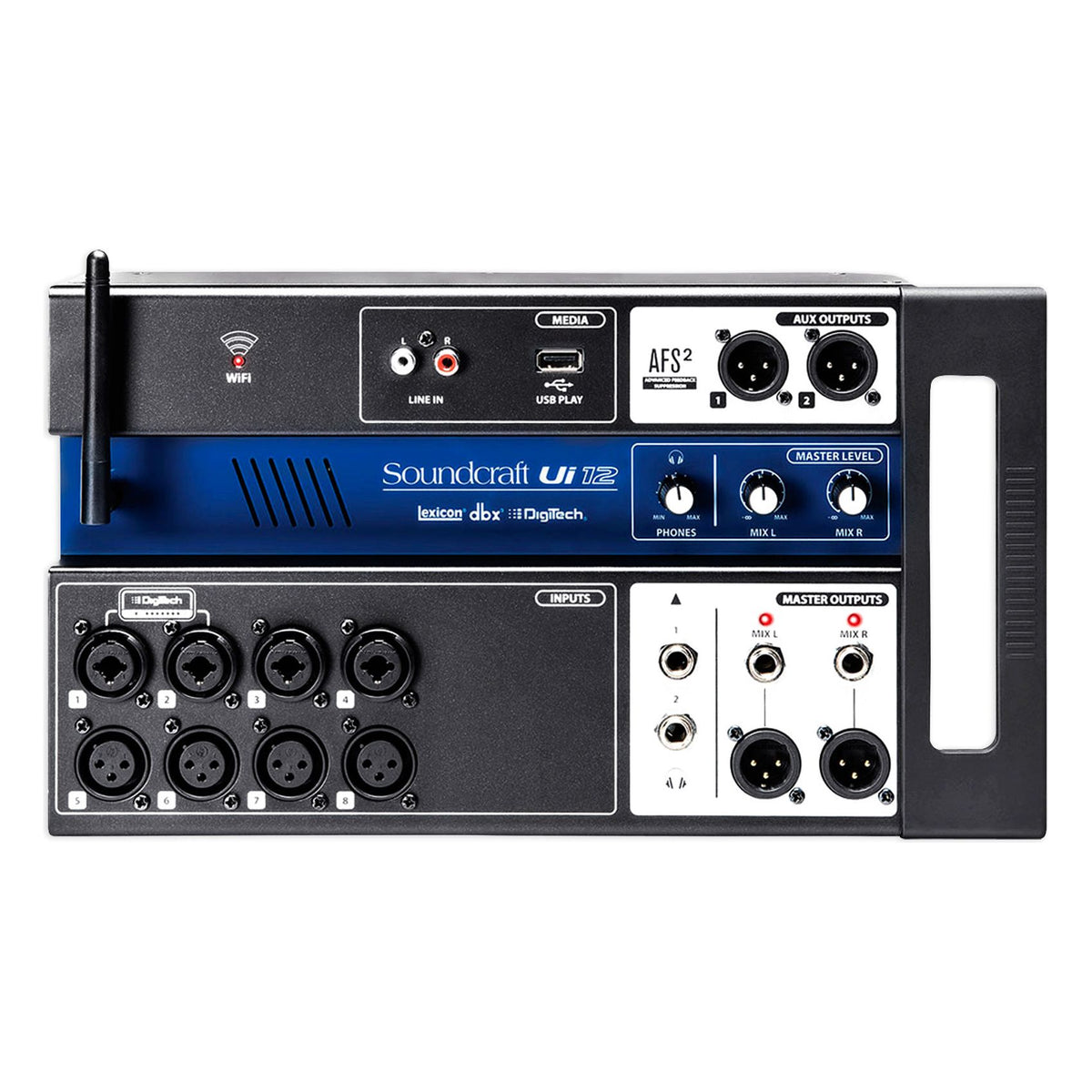 Soundcraft Ui12 Digital Mixer w/Wifi+App Control+Recording Ui 12+Snake Cable