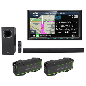 Kenwood DNR876S 6.8" Car DVD Navigation Carplay Receiver+Home Soundbar+Speakers