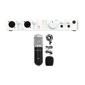 Arturia Minifuse 4 White 4x4 USB MIDI Audio Interface+Recording Microphone