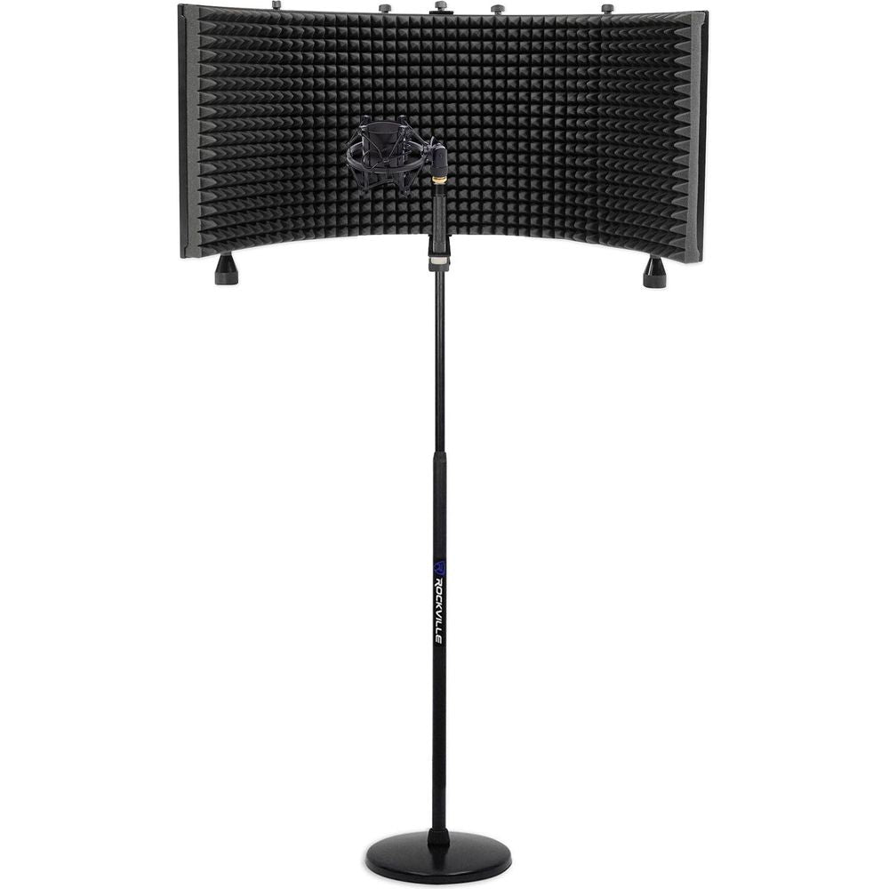 RVMIC4 V2 Mic Stand + RockShield 3 Shield + RockShock Mount Bundle