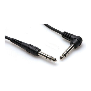 2 Hosa CSS-115R 1/4" TRS-1/4" TRS Right Angle Balanced Interconnect Audio Cables
