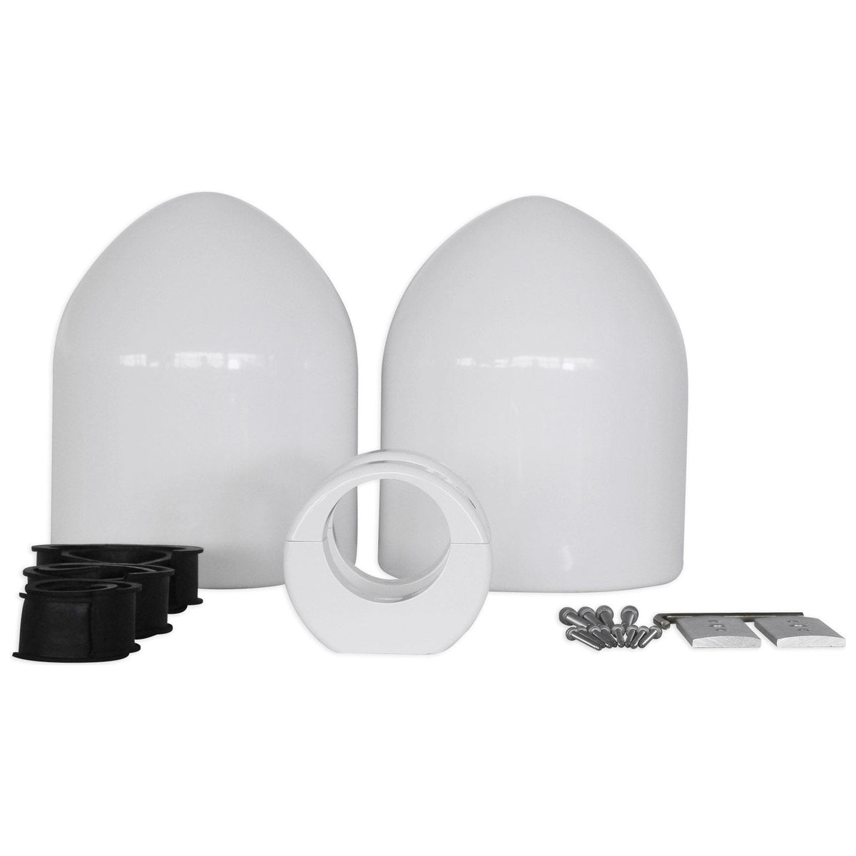 NF1-116 6.5" Speakers + MAC65W White Aluminum Tower Pods