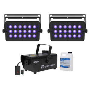(2) Chauvet DJ LED Shadow 2 ILS Black Lights w/Eye Candy Effects+Fog Machine