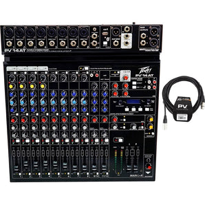 Peavey PV 14AT PV14AT Mixer,8 mic in,USB,Compressor/FX+Bluetooth+AutoTune+Cable