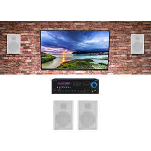 Technical Pro RX55URIBT Home Theater Bluetooth Receiver+(4) 5.25" White Speakers