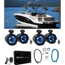 WB65KLED Black 6.5" LED Wakeboard Speakers 2-Pack + KRYPTON MF3 Amplifier Bundle
