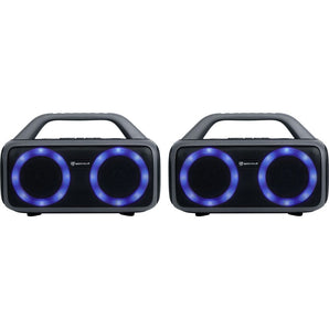 (2) Rockville RRB50 Portable Bluetooth Speakers w/LED+Wireless Stereo Linking
