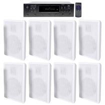 H12X500UBT 6-Zone Receiver & 4x RockSlim White 5.25" Speaker Bundle