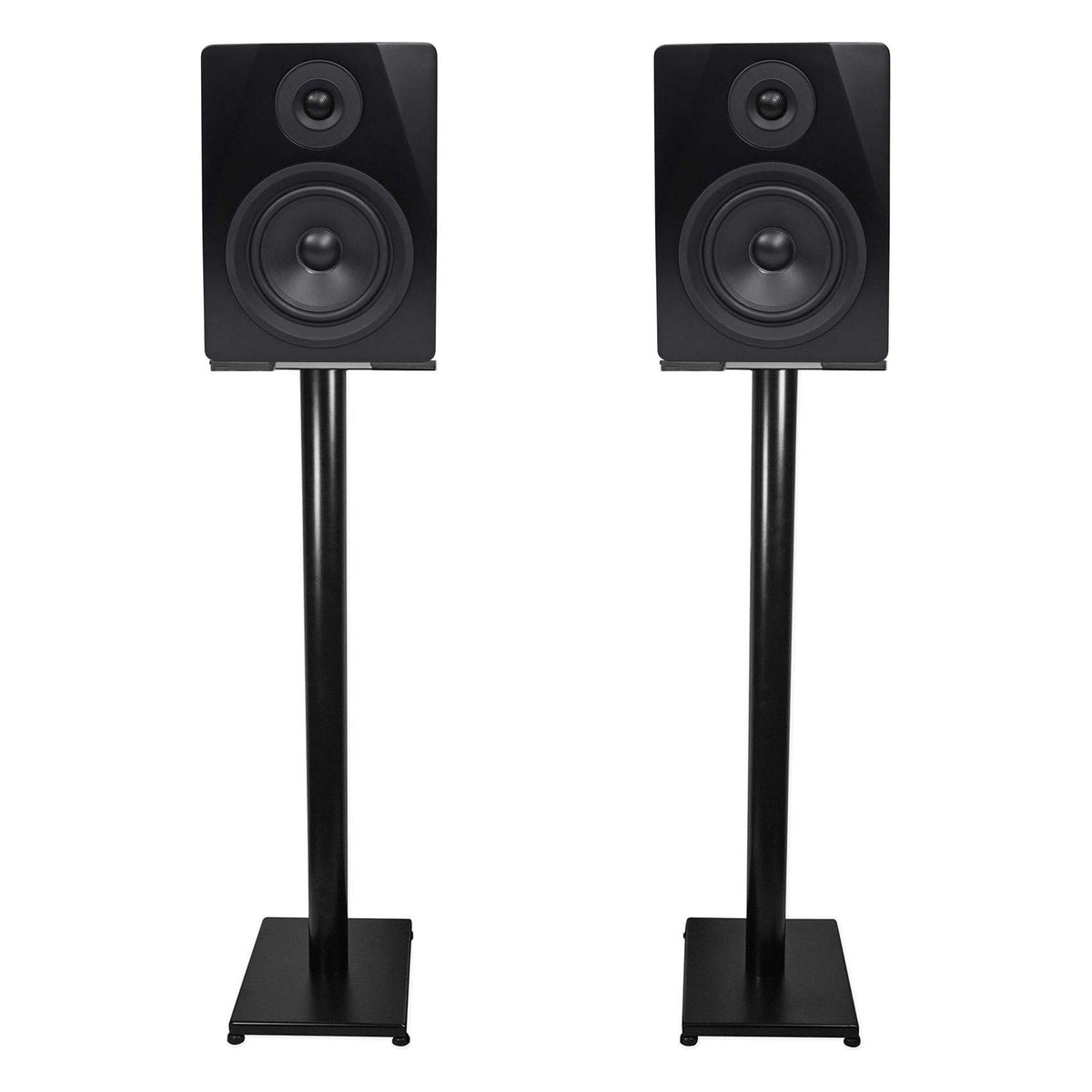 Pair APM5B 5.25" 250W Powered USB Studio Monitor Speakers + 37" Stands