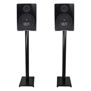 Pair Rockville APM5B 5.25" 250w Powered USB Studio Monitor Speakers+37" Stands