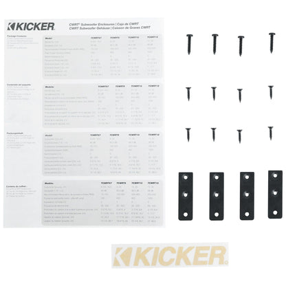 Kicker 48TCWRT82 COMPRT8 8" 600W Loaded Shallow Subwoofer+Mono Amplifier+Amp Kit