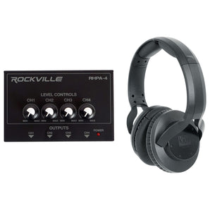 KRK KNS-8402 Studio Recording Monitor Headphones+4-Channel Headphone Amplifier