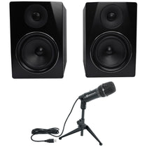 APM6B 6.5" 350W Studio Monitors+USB Condenser Computer Microphone