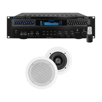 Home Theater Receiver Bundle with (2) 5.25" White Ceiling Speakers