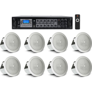 8 JBL 3" Ceiling Speakers+350w 6-Zone Bluetooth Amplifier For Hotel/Office/Diner