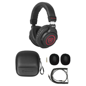 Rockville PRO-M50 SR Studio Headphones+Detachable Coil Cable+Case+Extra Ear Pad