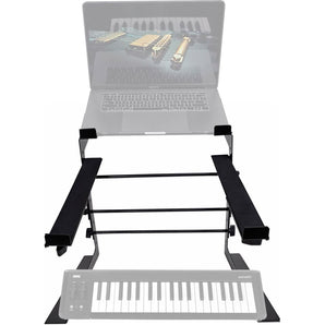 Rockville Dual Shelf Laptop+Controller Stand for Korg microKEY-37 Keyboard