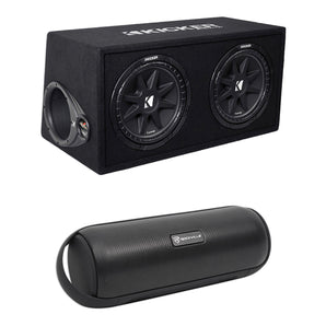 KICKER 43DC122 Comp Dual 12 inches Subwoofers In Vented Sub Box Enclosure+Free Speaker