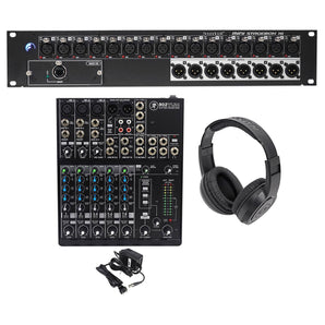 Soundcraft Mini Stagebox 16R MSB16R 16x8+Mackie 8-Ch. Mixer+Samson Headphones