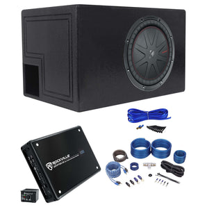 Kicker 48CWR122 COMPR12 1000W 12" Subwoofer+Vented Box+Mono Amplifier+Amp Kit