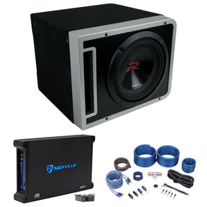 Alpine R2-SB10V 10" 750w R2-W10D4 Subwoofer+Ported Sub Enclosure Box+Amplifier