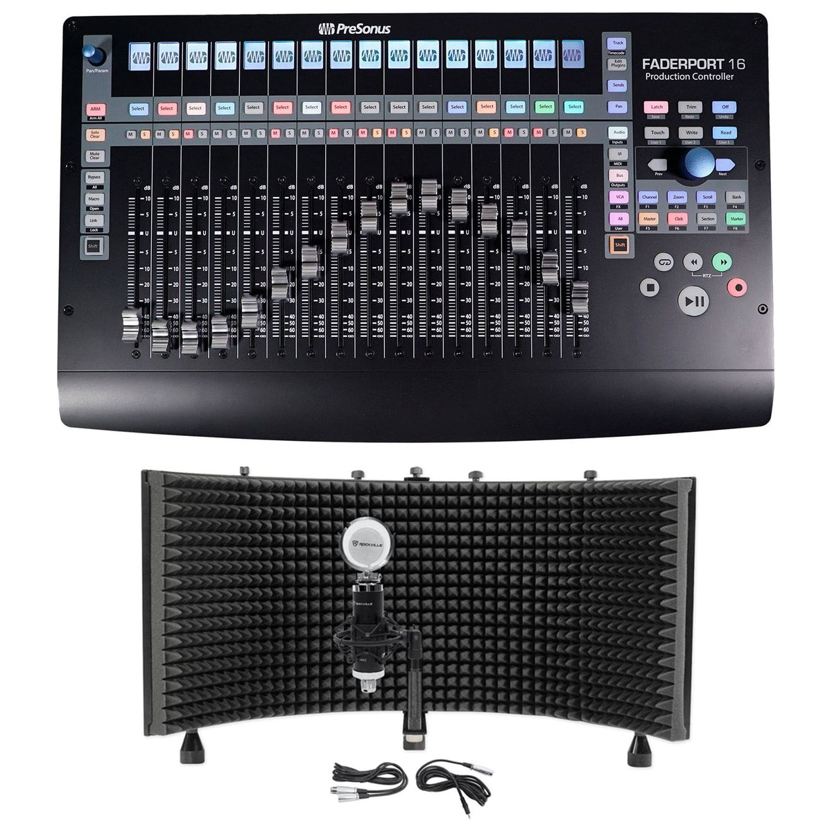 FaderPort 16 DAW Controller + Mic Isolation Shield + RCM03 Condenser Mic