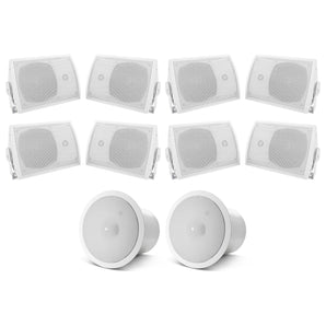 (8) Rockville HP5S-8 5.25" In-Ceiling Home Theater Speakers+JBL Subwoofers
