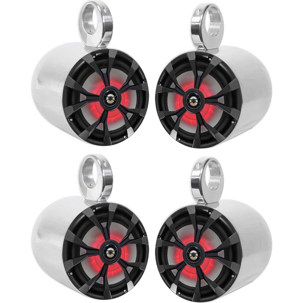 RKL80MB 4-Pack + MAC80S Polished Silver Tower Enclosures Bundle