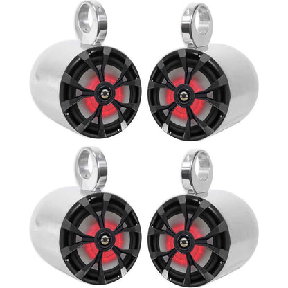 RKL80MB 4-Pack + MAC80S Polished Silver Tower Enclosures Bundle