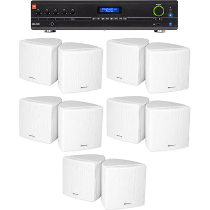 VMA1120 Amplifier + (10) 3.5" White Cube Speakers Bundle