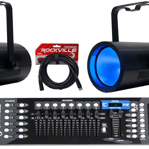 American DJ ADJ COB CANNON WASH RGBA Par Can Wash Light+DMX Controller+Cables