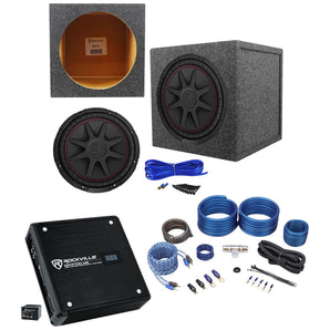 Kicker 43CVR122 COMPVR 12" 800 Watt Subwoofer+Sealed Box+Mono Amplifier+Amp Kit