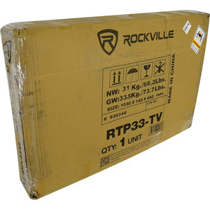 2) Rockville RTP33-TV Pro Totem DJ Speaker/Lighting Stands w/Detachable TV Mount