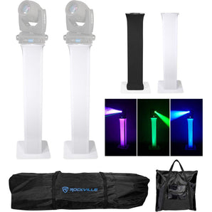 (2) Totem Stands+Black+White Scrims For (2) Epsilon E-Beam 2R Pro Hybrid Lights